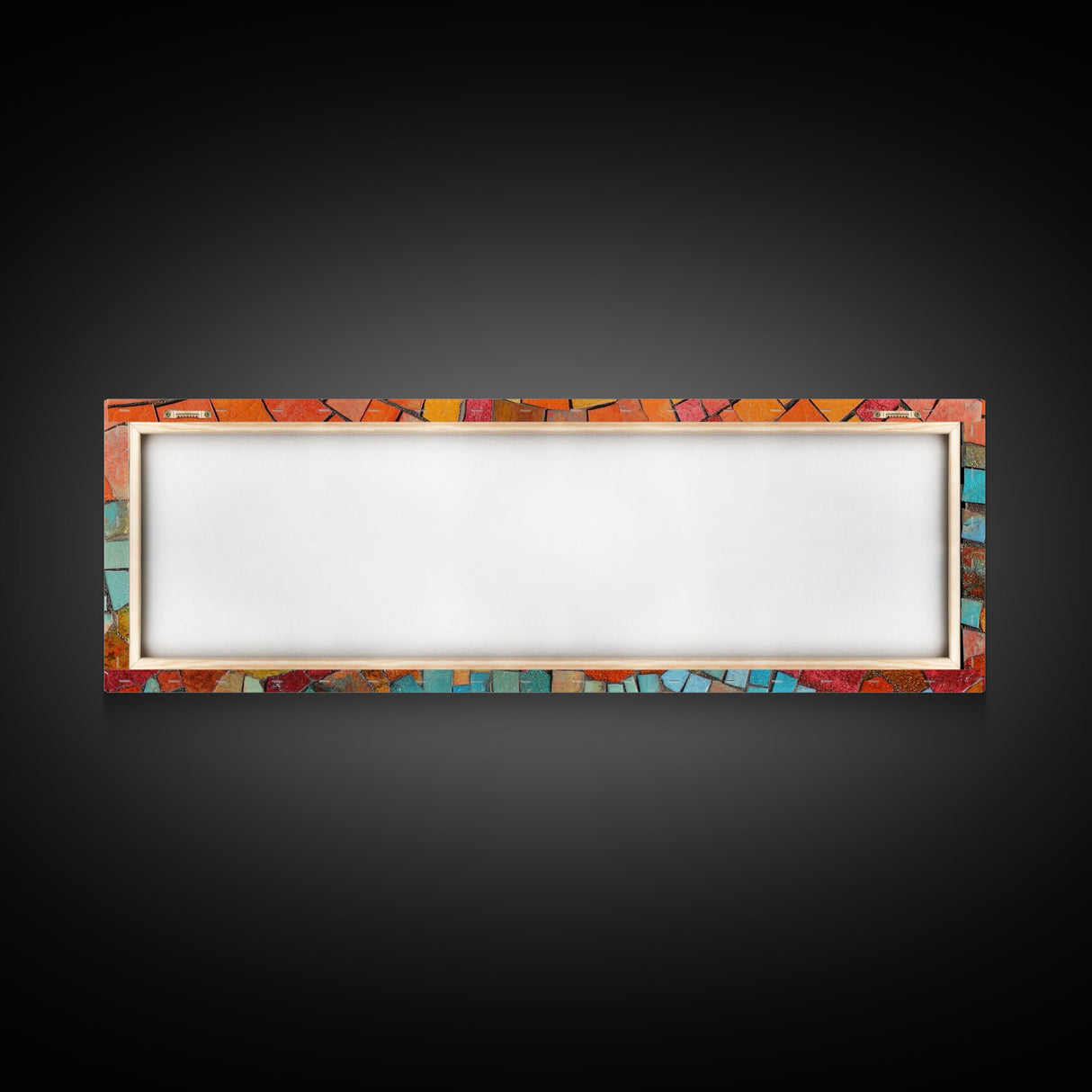 Panoramic Art Print - Sunset Mosaic Canvas Print - Wood Framed Wall Art - Horizontal Abstract Art - Large Wide Wall Art - Above Bed Decor Framed Canvas