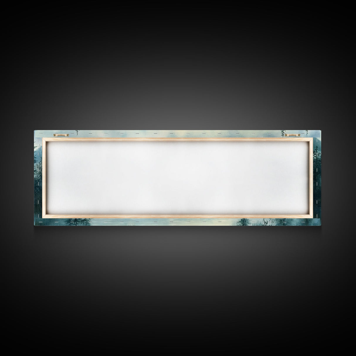 Fog Over The Lake Panoramic Painting Print - Rustic Decor - Panoramic Ultra Wide Wall Art For Above Bed or Sofa - Moody Decor