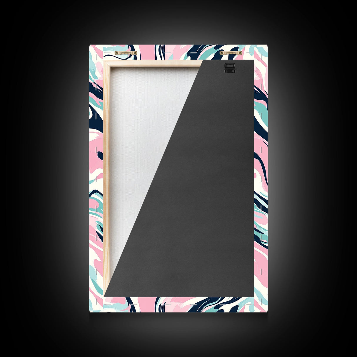 Pink, Black and Turquoise Preppy Wall Art Canvas Print, Girl's Dorm Room Wall Art, Abstract Print, Gift For Mom, Gift For Her