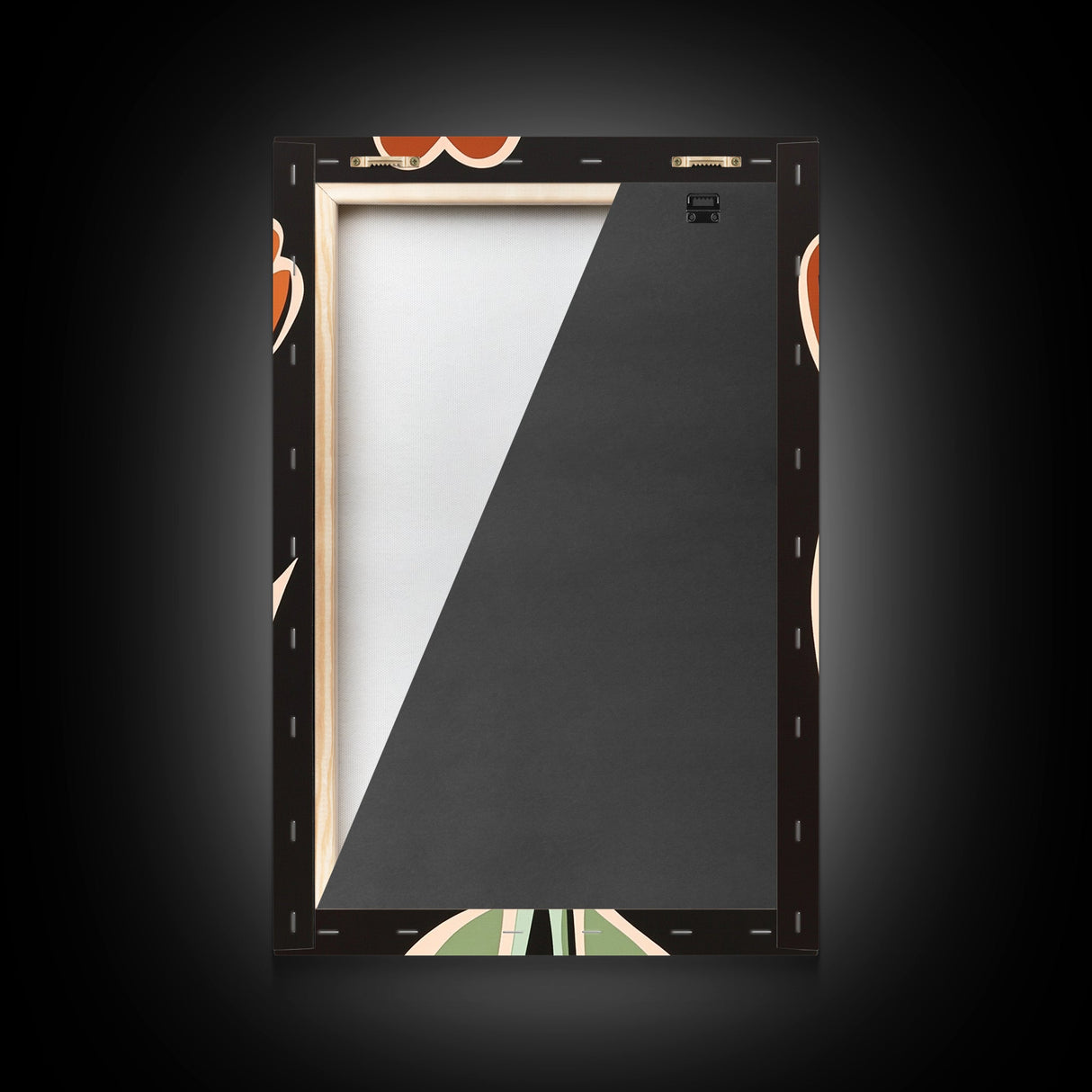 Orange Tulip with Black Background, Framed Canvas Print, Cute Floral Print, Botanical Minimalist Home Decor