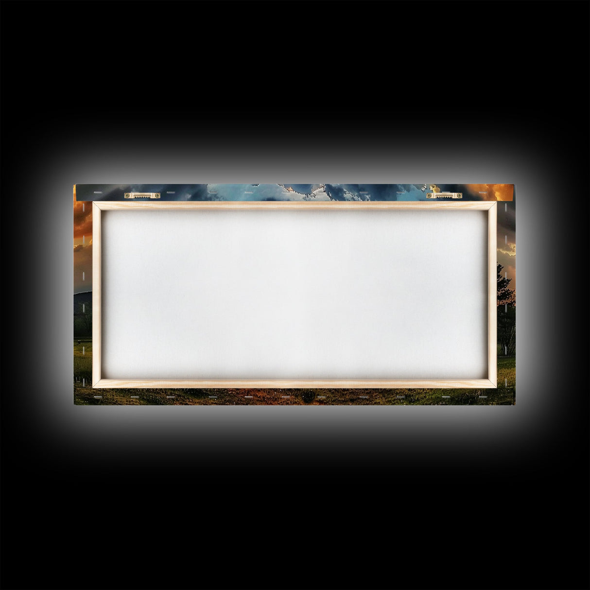 Sunset Over Texas Framed Canvas Print, Photography Style Wall Art, Beautiful Landscape Art