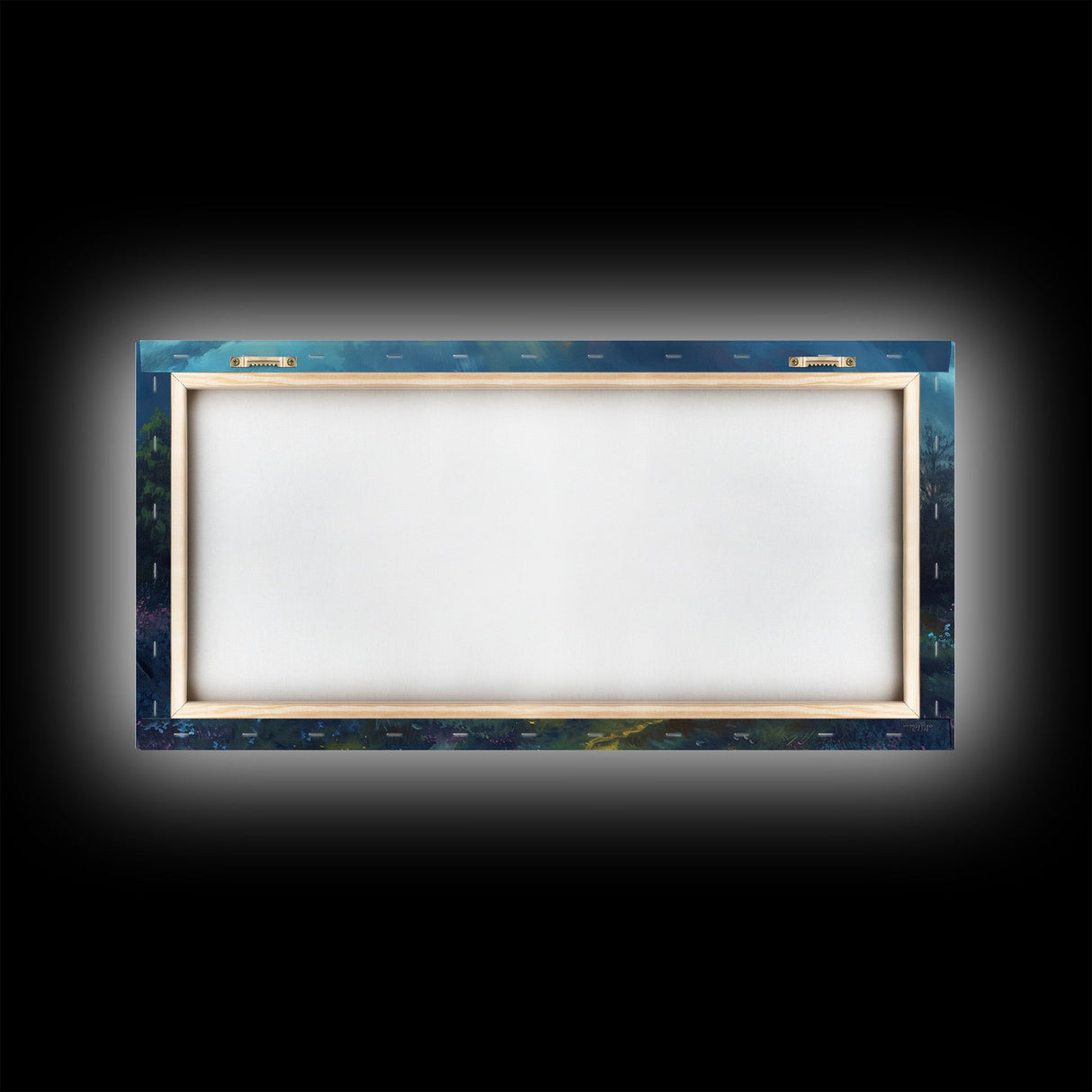 Painting Of a Cross in A Beautiful Landscape Christian Wall Art Framed Canvas Print