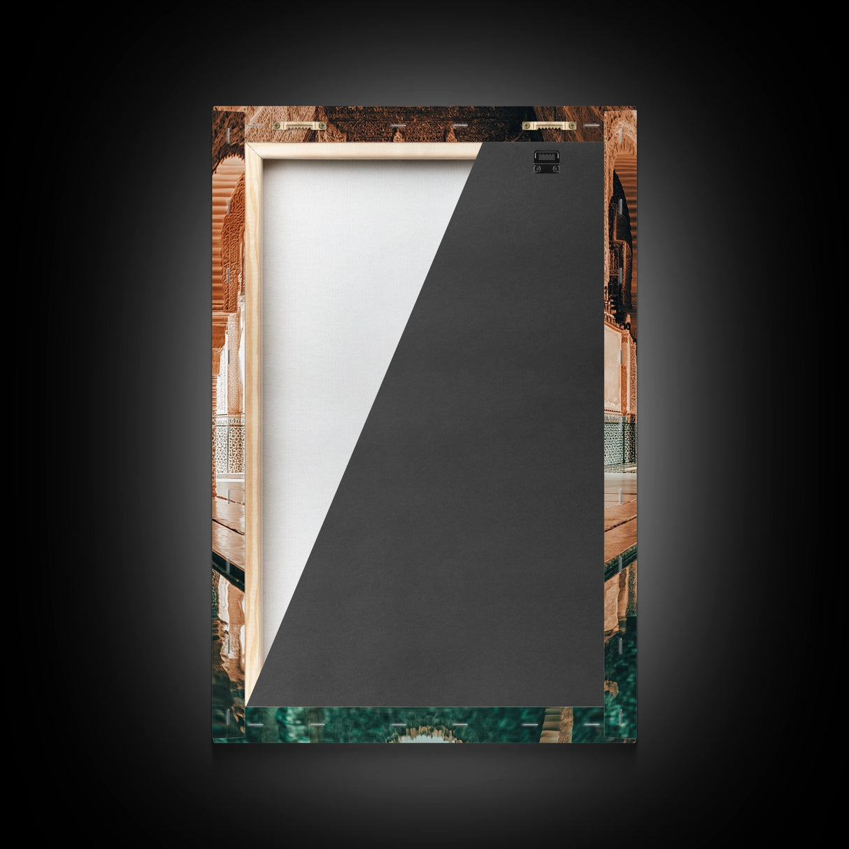 Reflection Pool Framed Canvas Print, Moroccon Wall Art