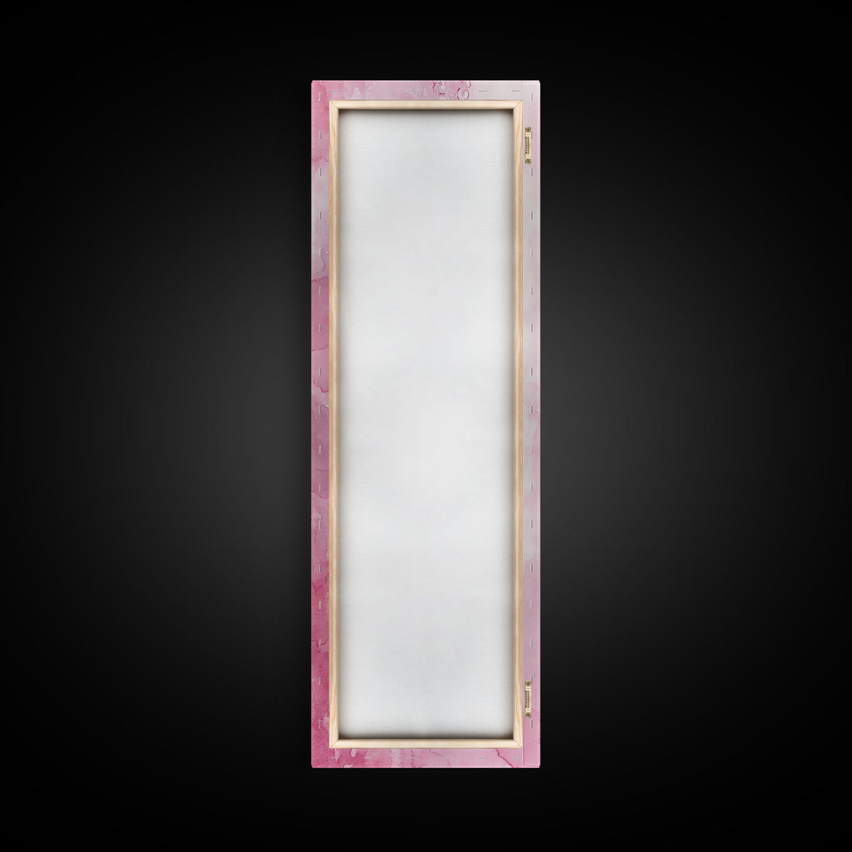 Elegant Pearl Necklace Canvas Print Whimsical Art Long Narrow Wall Art Pink Abstract Art Gift Idea Decorative Jewelry Painting Vertical