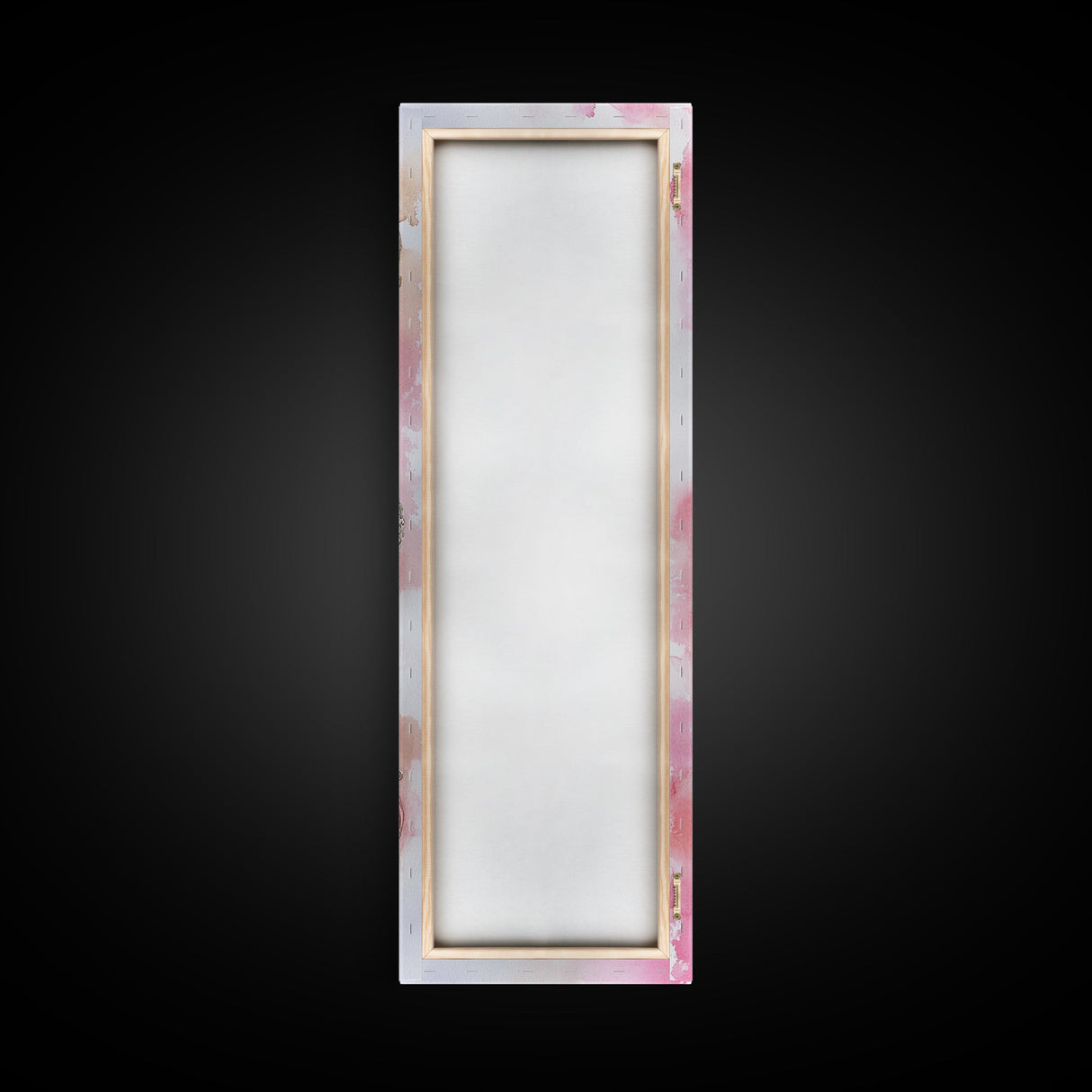 Ornate Frame Canvas Print, art nouveau-inspired pink framed decor with a touch of wabi sabi, classic vertical wall art for elegant spaces.