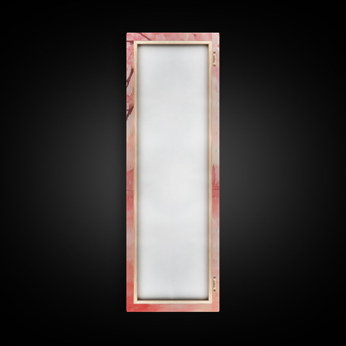 Eiffel Tower Reflection Pink Cherry Blossom Canvas Print Paris Wall Art Romantic Landscape Long Narrow Above Bed Vertical Art