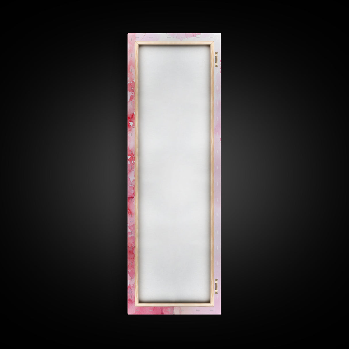 Elegant Hand Fans Framed Canvas Print Chinoiserie Wabi Sabi Wall Art Vertical Pink Decor Skinny Tall Art Light Pink Wall Art