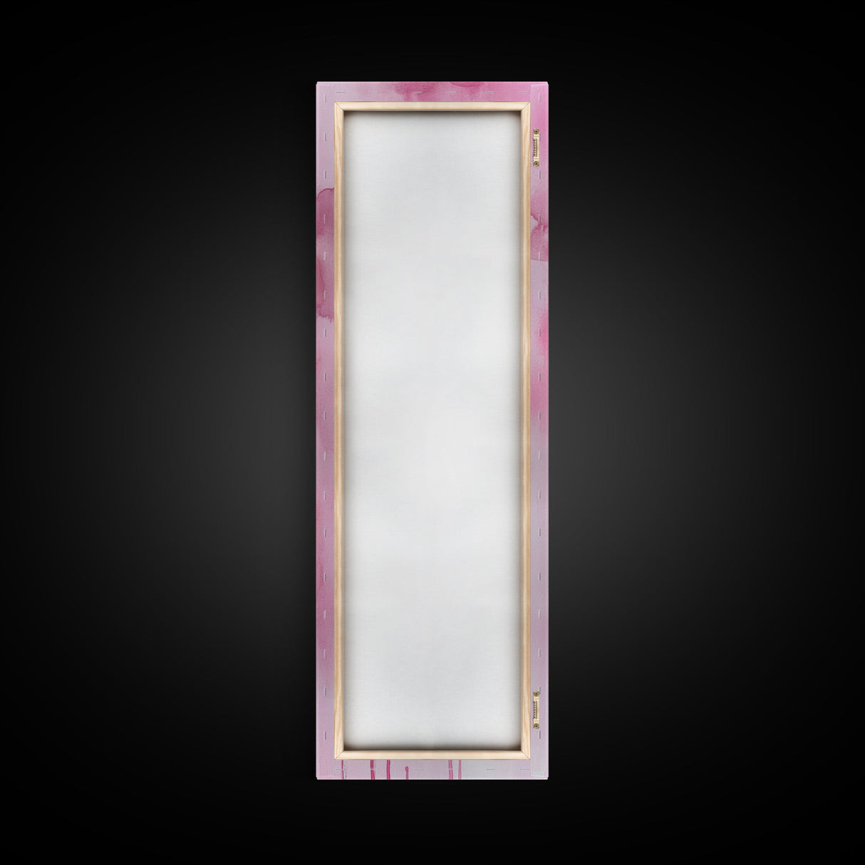 Glossy Pink Lipstick Trio Framed Canvas Print in Minimalist Vertical Wall Art for Fashion and Makeup Room Décor
