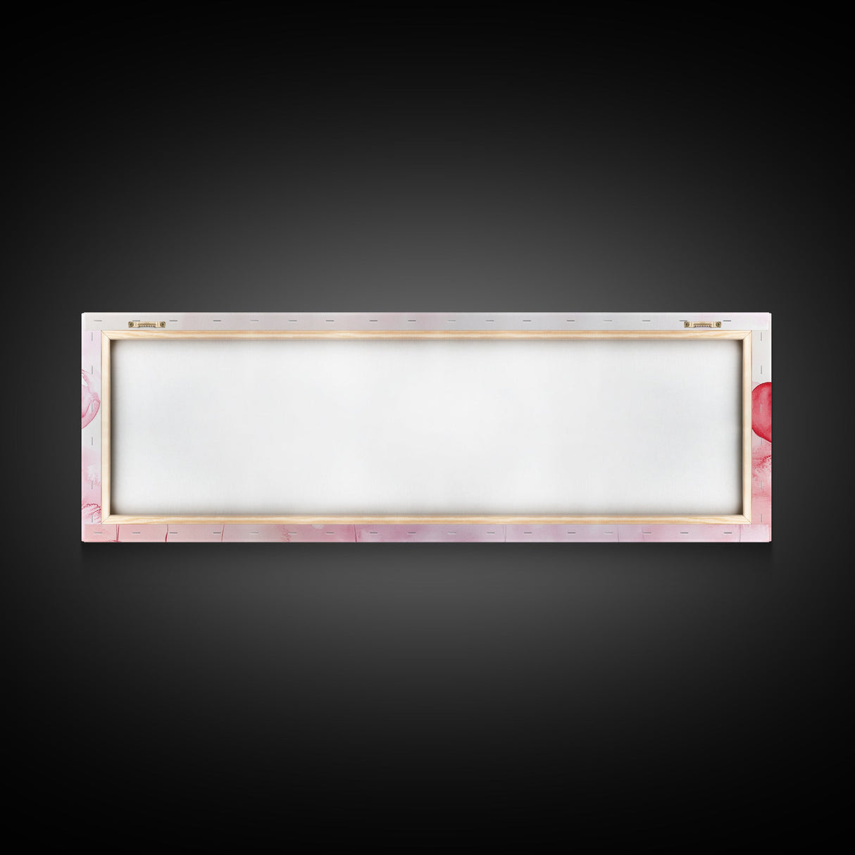 Balloon Painting Framed Canvas Print in Pastel Pink Hues, Whimsical Horizontal Artwork, Light Pink Wall Art for Living Room Decor