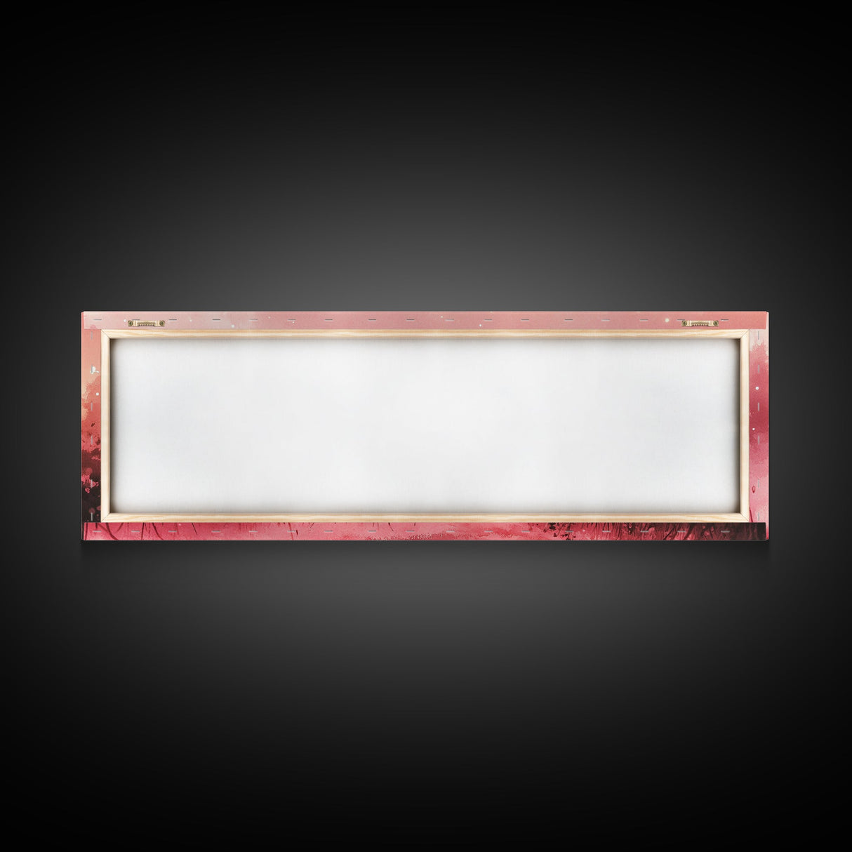 Misty Pink Landscape Canvas Print Forest at Dusk Painting Light Pink Wall Art Smoky Mountain Art Panoramic Art Bedroom Decor Gift