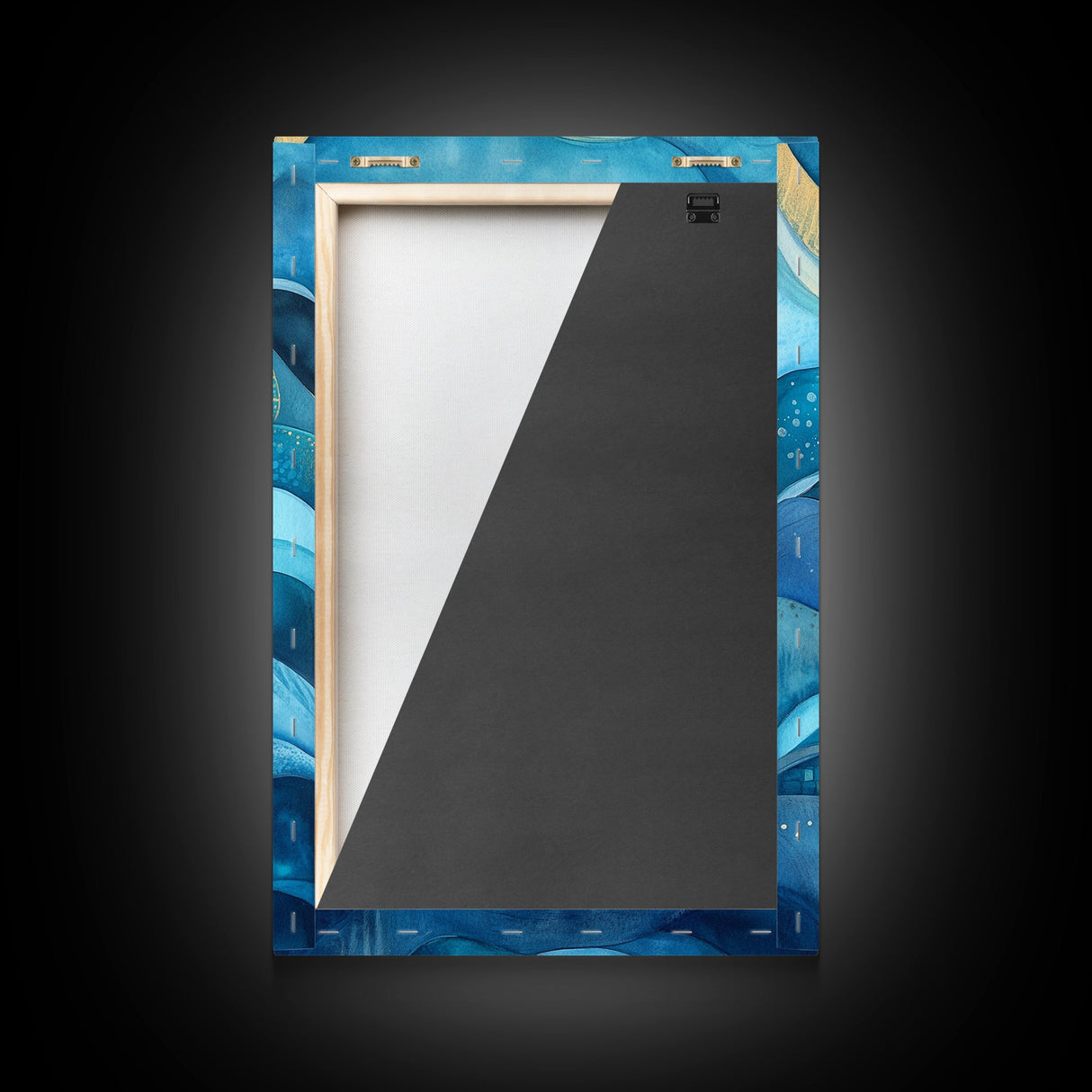Flowing Blue Waves Canvas Print Modern Coastal Art Abstract Zen Decor Nautical Wall Gift Idea Bedroom Calm Artwork Design