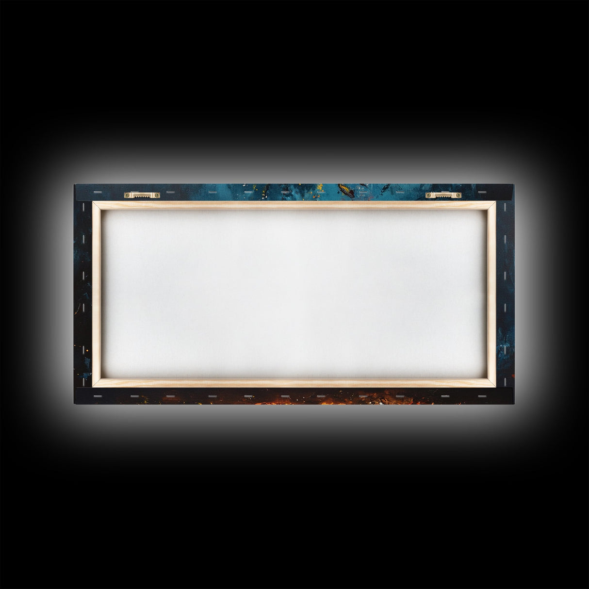 Abstract fire, moody art, geometric wall art, boho decor, flame painting, rustic wall art, extra wide art, framed canvas print, teal wall art