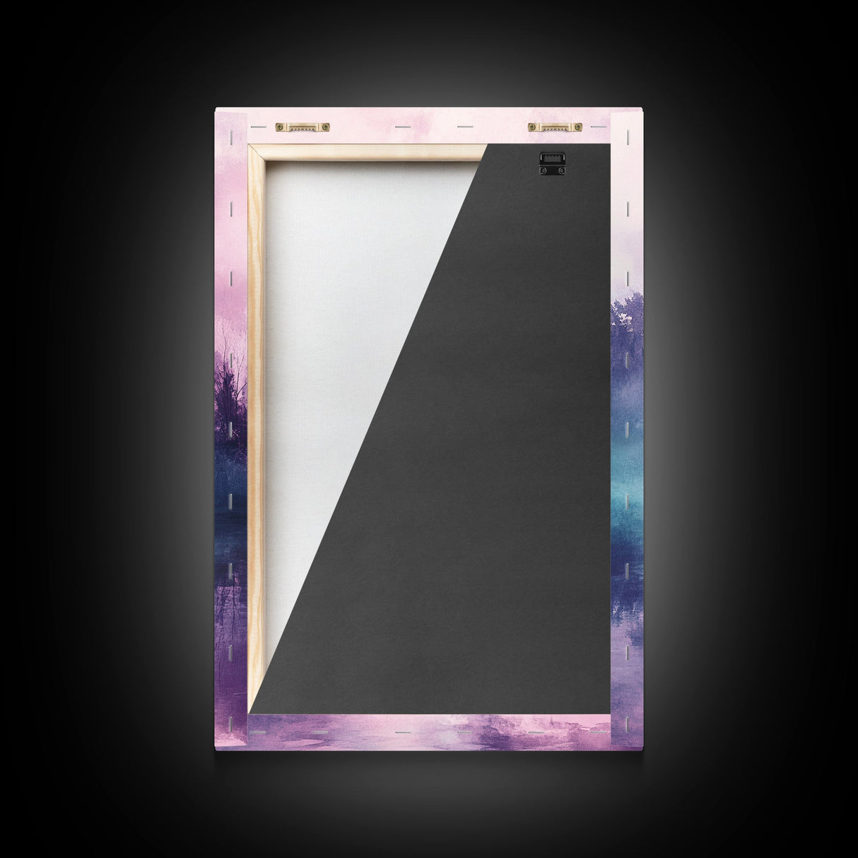Pink Fog, moody art, landscape painting, light pink wall art, ethereal decor, minimalist art, framed canvas print, wabi sabi art