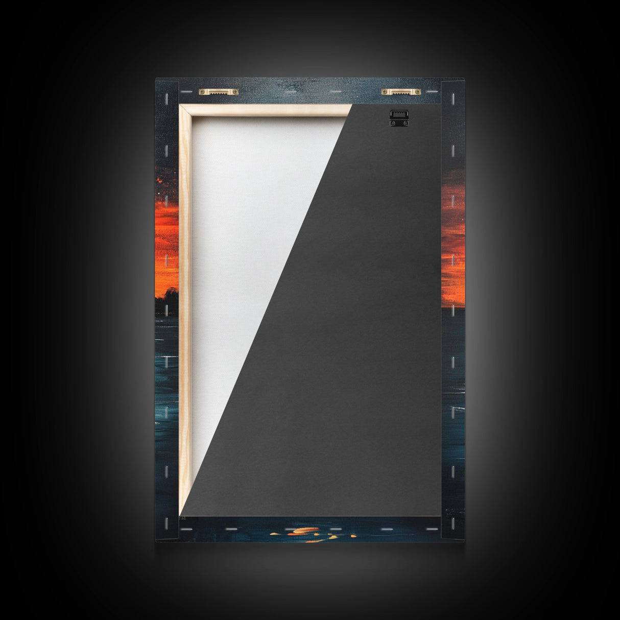 Sunset Reflection Framed Canvas Print | Beach Wall Art | Coastal Sunset Painting | Modern Home Decor | Large Wall Art | Gift Idea