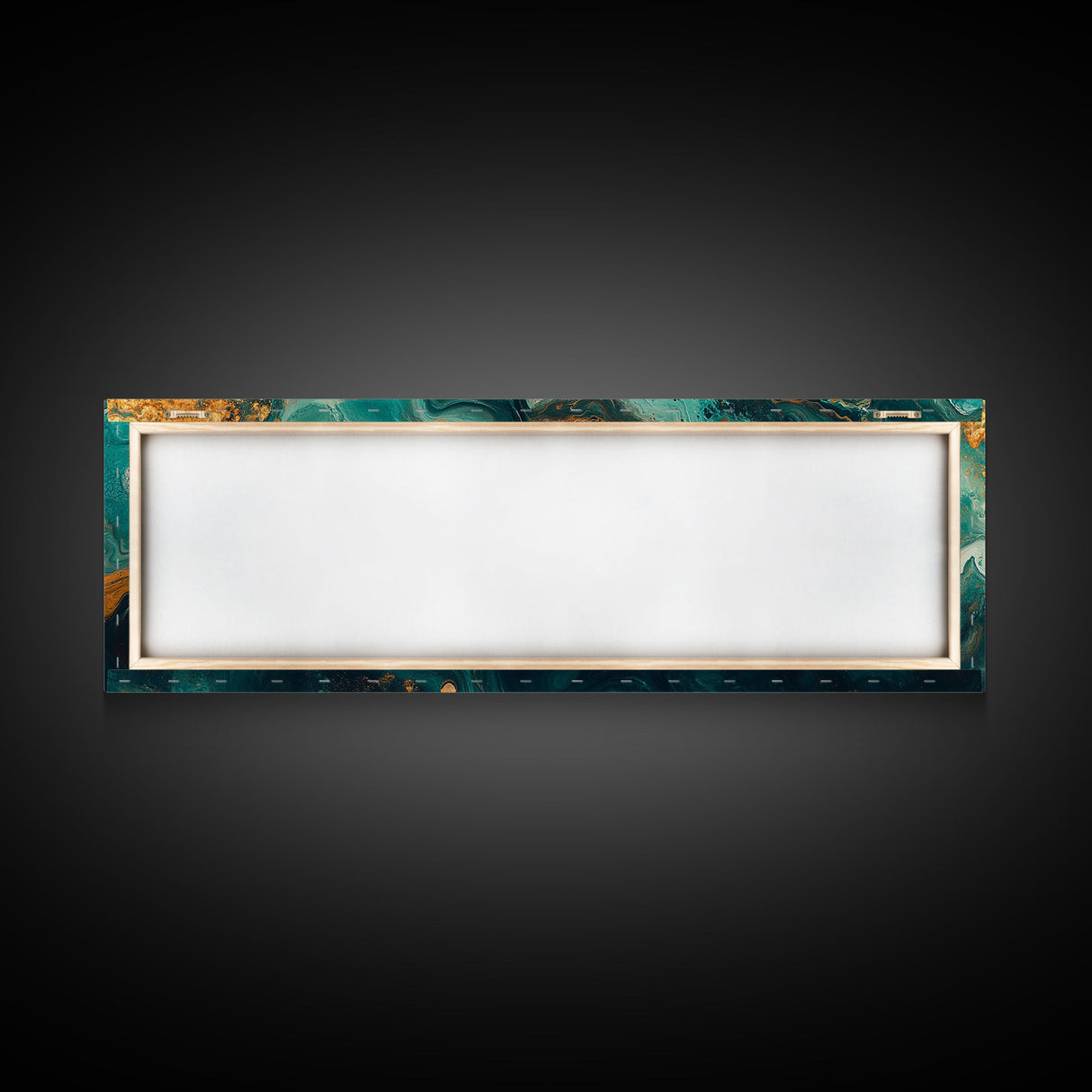 Abstract Fluid Painting Turquoise and Gold Swirl Wall Art Marble Aesthetic Artwork Luxury Modern Decor Dining Room