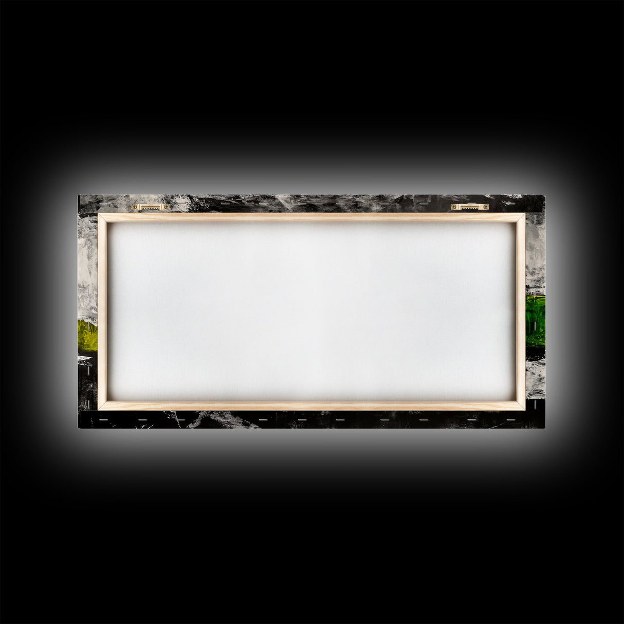 Abstract Expressionism, Black White Green, Dramatic Landscape, Framed Canvas Print, Modern Wall Art, Statement Artwork, Living Room Decor