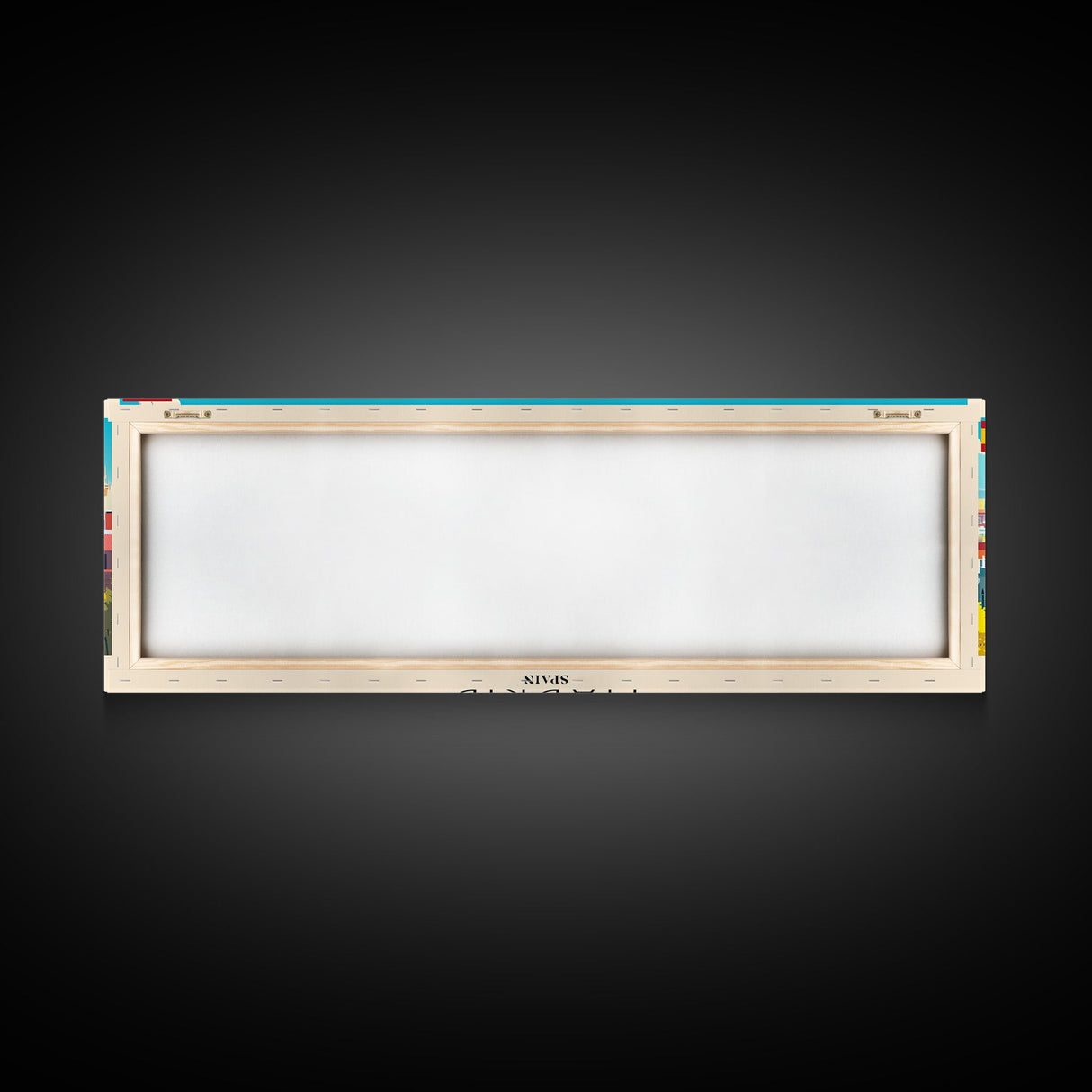 Madrid Spain Panoramic Travel Poster, Framed Canvas Print or Metal Wall Art, Travel Art, Home Decor, Panoramic Painting, Midcentury Art