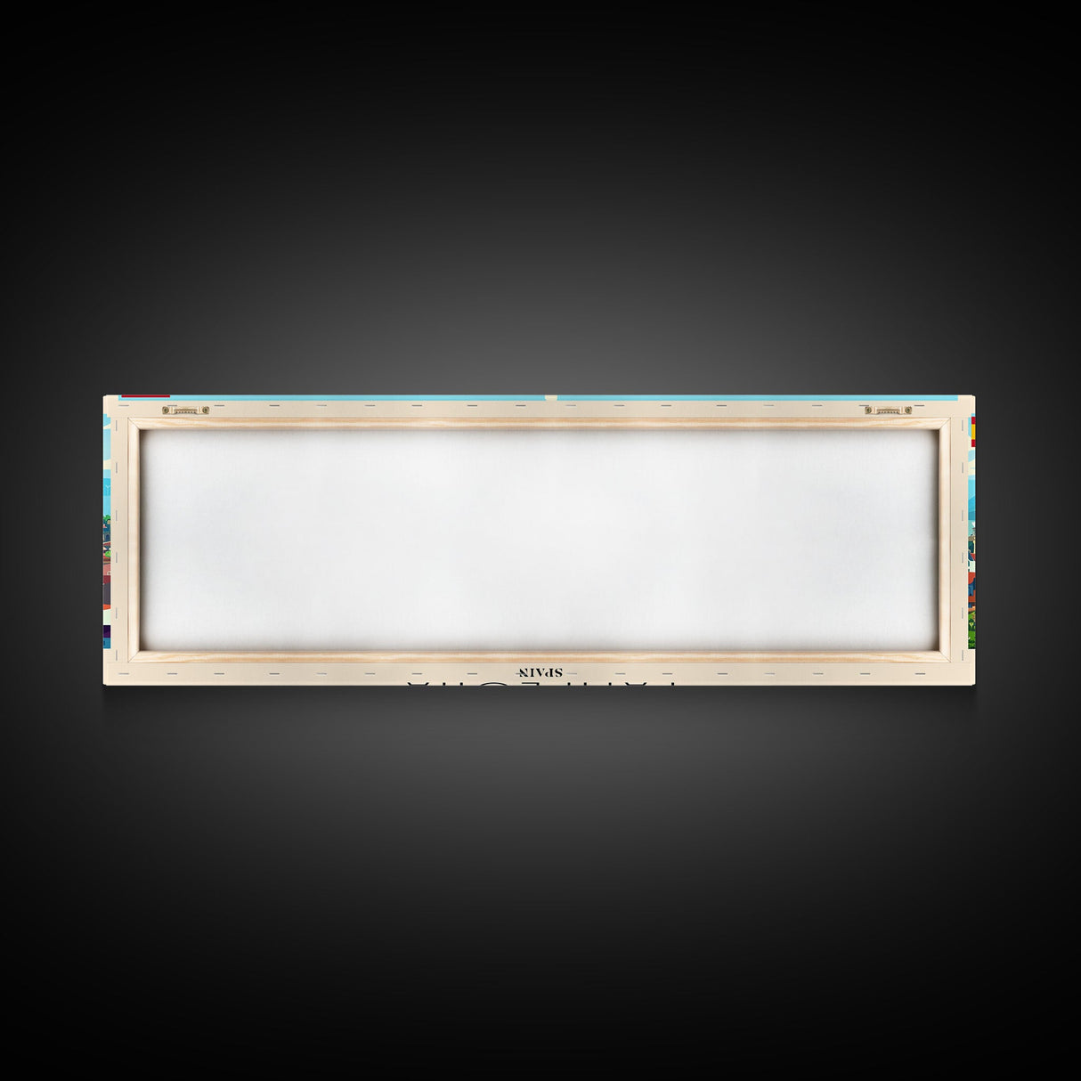 Pamplona Spain Panoramic Travel Poster, Framed Canvas Print or Metal Wall Art, Travel Art, Home Decor, Panoramic Painting, Midcentury Art