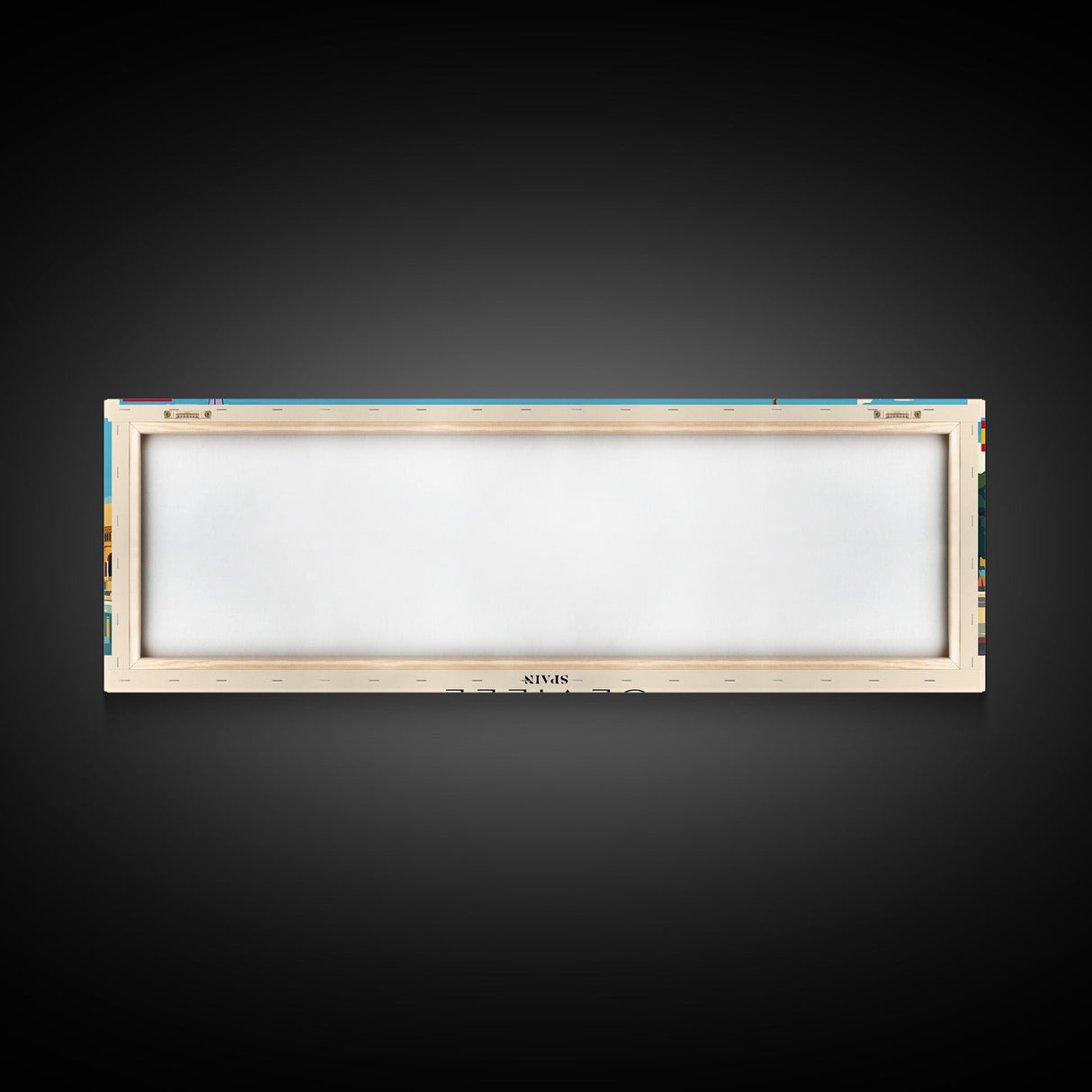 Seville Spain Panoramic Travel Poster, Framed Canvas Print or Metal Wall Art, Travel Art, Home Decor, Panoramic Painting, Midcentury Art