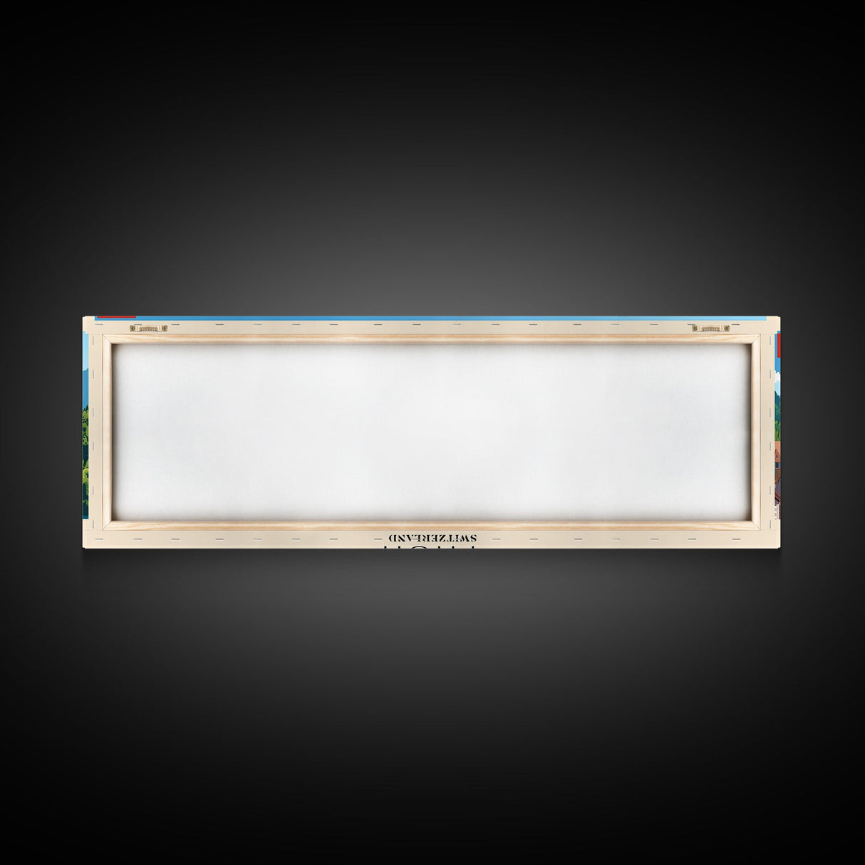 Thun Switzerland Panoramic Travel Poster, Framed Canvas Print or Metal Wall Art, Travel Art, Home Decor, Panoramic Painting, Midcentury Art