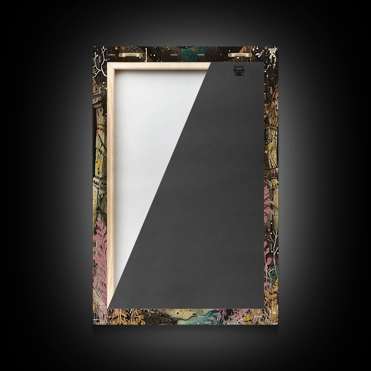 Ghostly Figure in Ancient Ruins Framed Canvas Print, Haunted Ruins Decor, Halloween Ghost Art, Eerie Ghostly Wall Art, Spooky Ghost Print