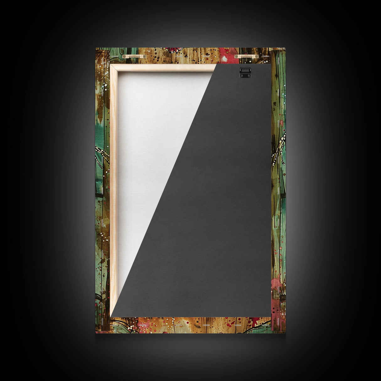 Spooky Skeleton Ballerina, Framed Canvas Print, Halloween Wall Art