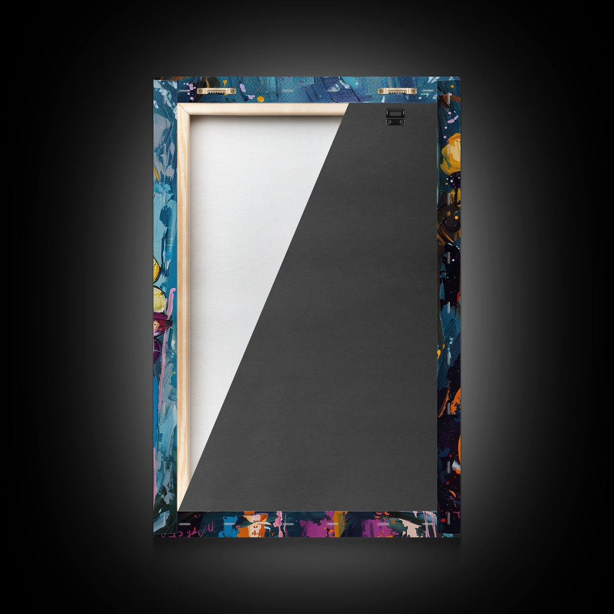 Halloween Grinning Clown with Skulls Framed Canvas Print, Scary Wall Art, Home Decor, Haunted Decor, Gift Idea, Creepy Circus