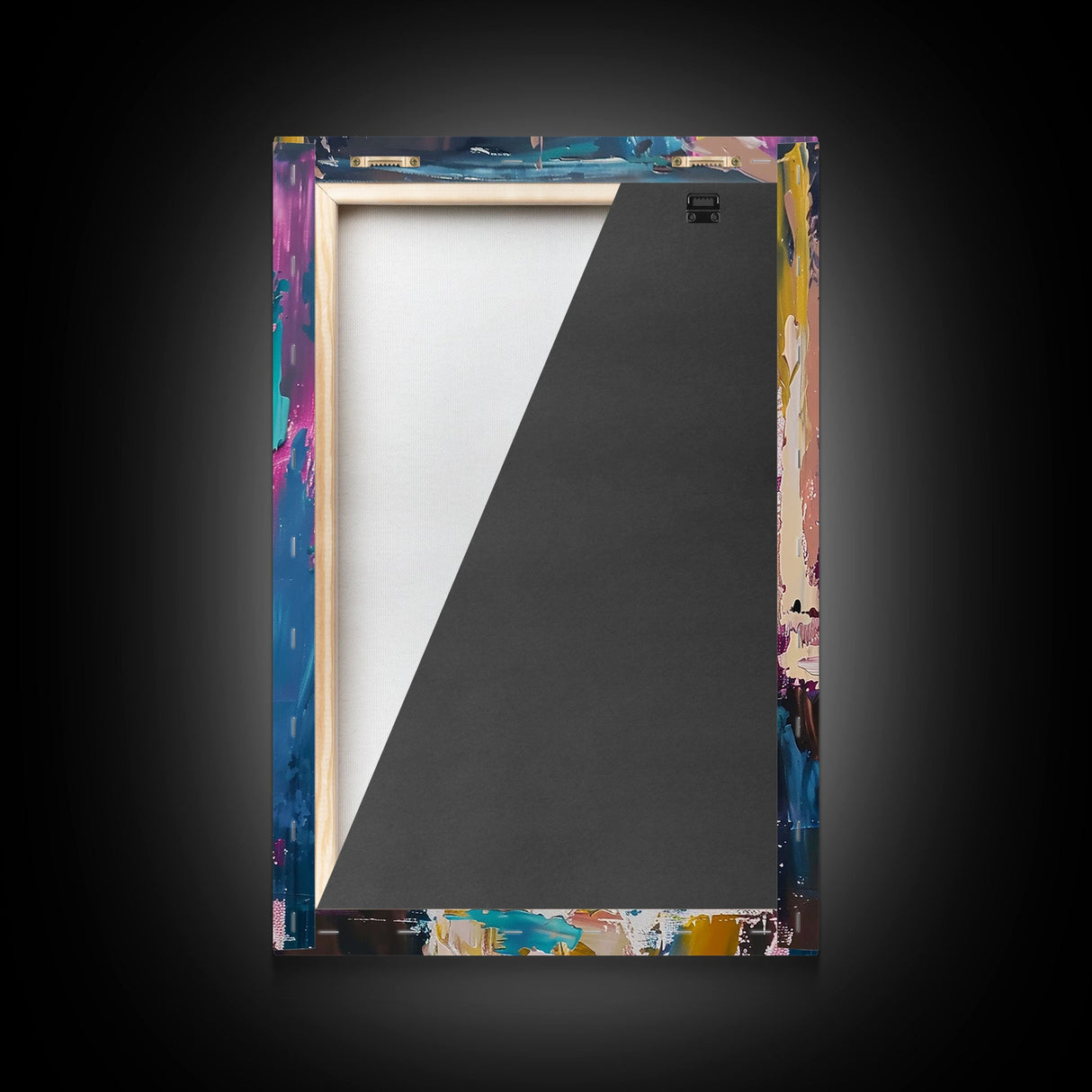 Halloween Creepy Girl with Doll, Framed Canvas Print, Wall Art, Living Room Decor, Spooky, Girl Art, Original Painting, Home Decor