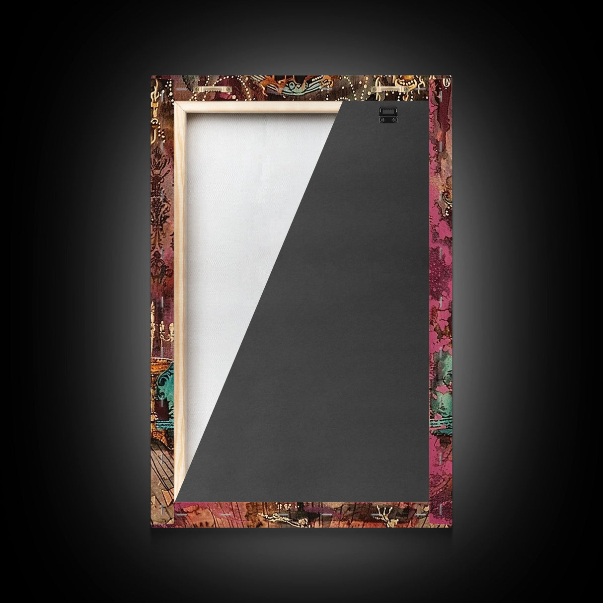 Halloween Skeleton Playing Violin, Framed Canvas Print, Wall Art, Living Room Decor, Spooky, Skeleton Art, Original Painting