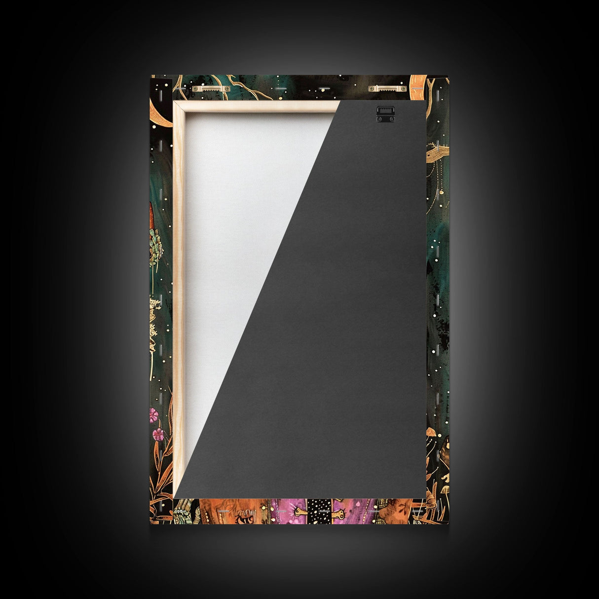 Halloween Pirate Skeleton with Pizza Framed Canvas Print, Spooky Decor, Living Room Art, Fun Halloween Wall Art Home Decor Vintage Style Art