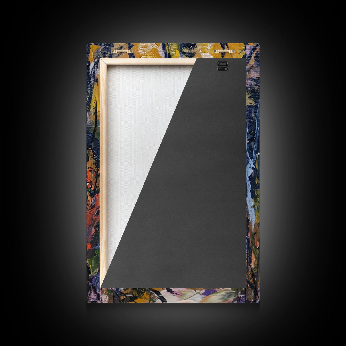 Halloween Ghost in Forest with Apple Framed Canvas Print, Whimsical Spooky Decor, Living Room Art, Fun Halloween Art, Home Decor, Retro Art