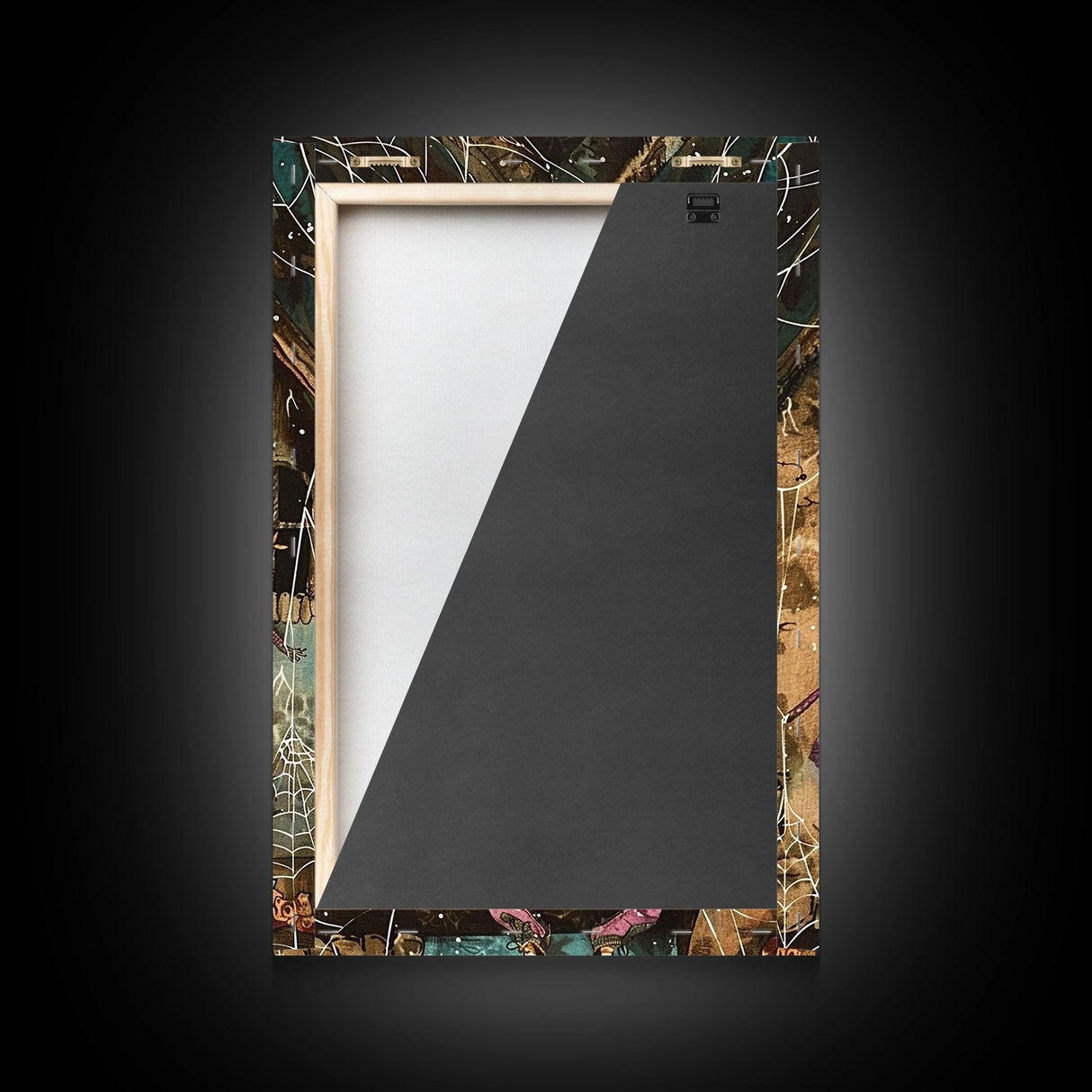 Halloween Pirate Skeleton with Glowing Eyes, Framed Canvas Print, Wall Art, Spooky Decor, Pirate Theme Halloween Decoration, Living Room Art