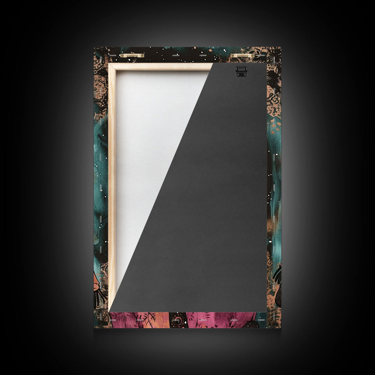 Halloween Werewolf with Hotdog, Framed Canvas Print, Wall Art, Home Decor, Spooky Artwork, Monster Decor, Halloween Decor, Funny Halloween