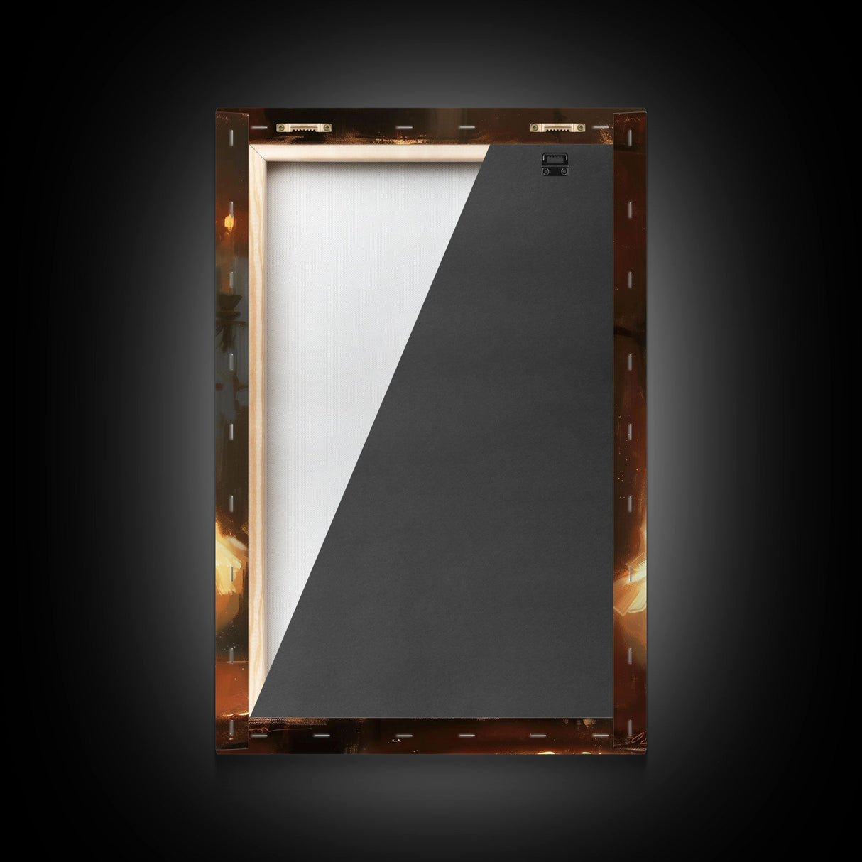 Halloween Werewolf Eating Hotdog, Framed Canvas Print, Wall Art, Spooky Artwork, Fantasy Decor, Halloween Decor, Whimsical Funny Halloween