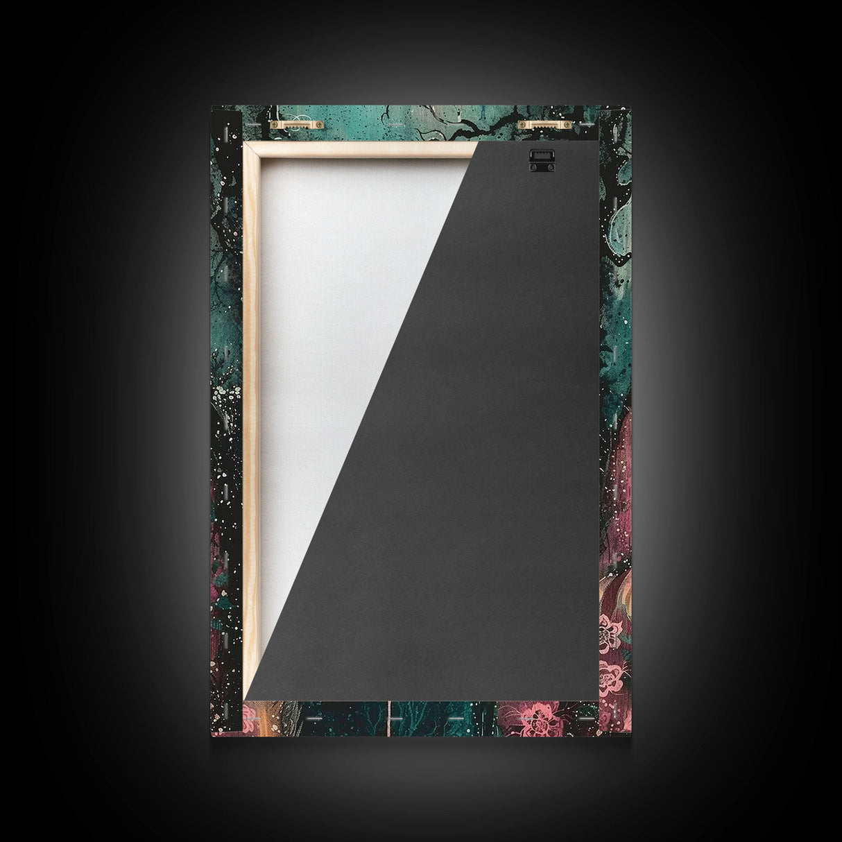 Halloween Werewolf Snarling with Hotdog, Framed Canvas Print, Wall Art, Home Decor, Spooky Artwork, Monster Decor, Halloween Decor