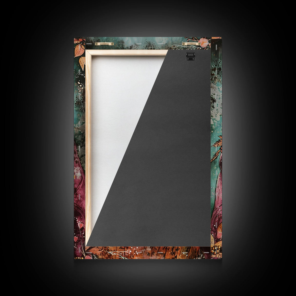 Halloween Werewolf Holding Hotdog, Framed Canvas Print, Wall Art, Home Decor, Spooky Artwork, Fantasy Decor, Halloween Decor