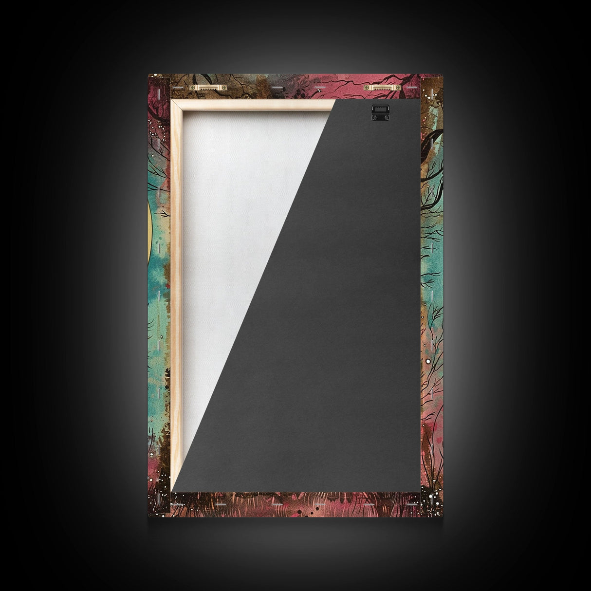 Halloween Haunted Forest Monster Framed Canvas Print, Wall Art, Living Room Decor, Halloween Decoration, Spooky Wall Hanging, Haunted Decor