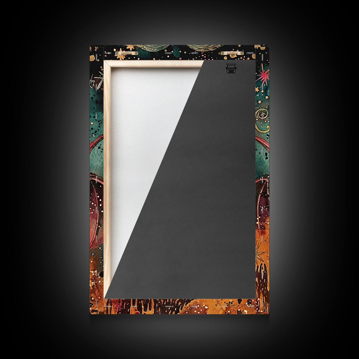 Fantastical Demon with Stars Framed Canvas Print | Halloween Monster Art | Spooky Starry Art | Scary Demon Art for Home Decoration