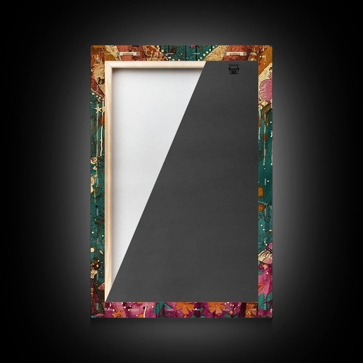 Day of the Dead Doll with Floral Crown Framed Canvas Print, Halloween Art, Creepy Wall Art, Spooky Home Decor, Scary Art, Unique Wall Decor