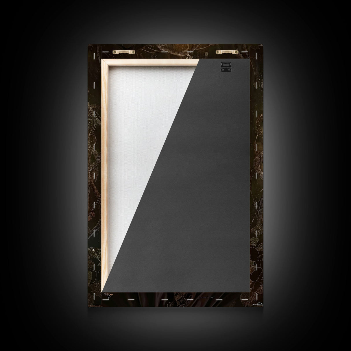 Mysterious Witch Holding Snake, Framed Canvas Print, Gothic Witch Art, Dark Fantasy Decor, Witch and Serpent, Halloween Accessories