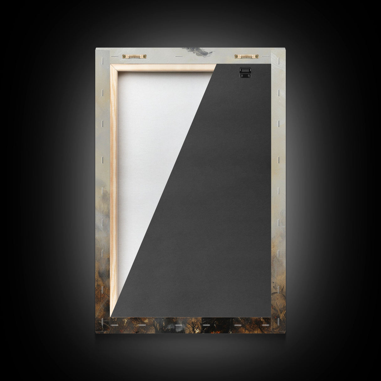 Scarecrow with Glowing Eyes in Dark Field, Framed Canvas Print, Halloween Scarecrow Art, Spooky Farm Decor, Creepy Harvest Illustration