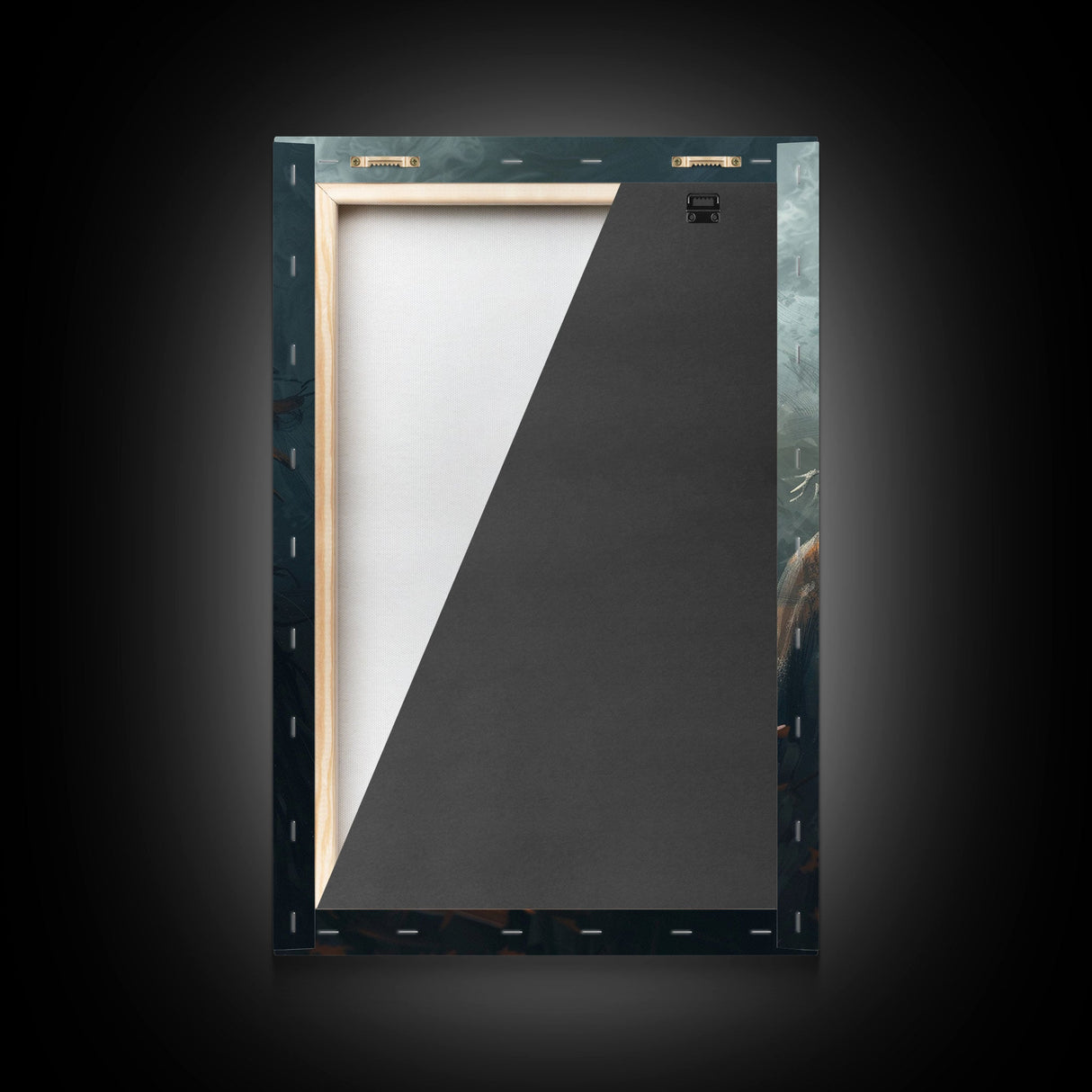 Menacing Pumpkin Head Monster Emerging from Fog - Creepy Halloween Horror Artwork Framed Canvas Print, Spooky Gothic Home Wall Decor