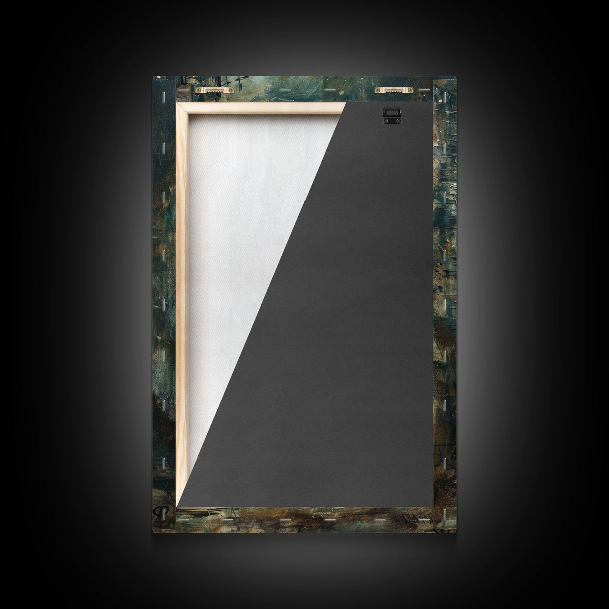 Ghostly Figure in Victorian Attire - Eerie Night Stalker Gothic Art Framed Canvas Print, Halloween Haunted House Decor