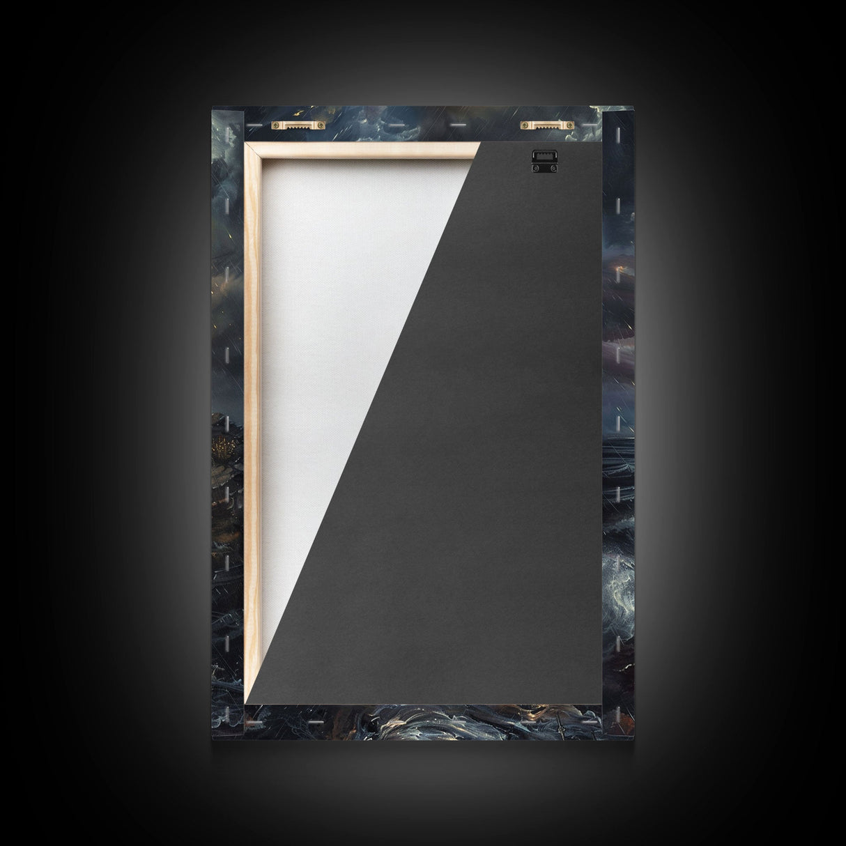 Eerie Castle on Cliff, Halloween Art Print, Spooky Home Decor, Framed Canvas Print, Creepy Art, Halloween Wall Decor, Seasonal Wall Art