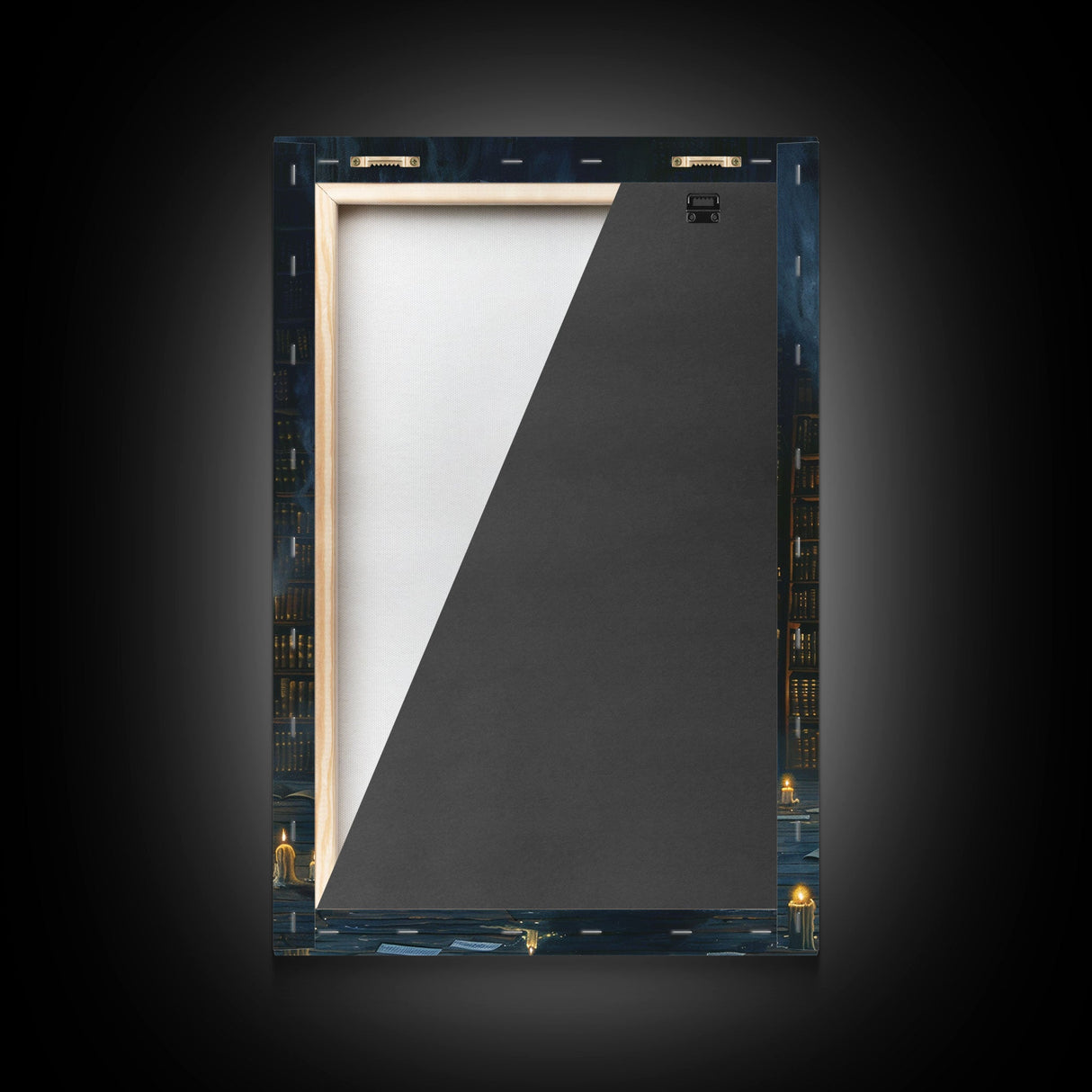 Hooded Figure in Library Halloween Art, Spooky Study, Haunted Library, Creepy Room, Gothic Reading, Framed Canvas Print