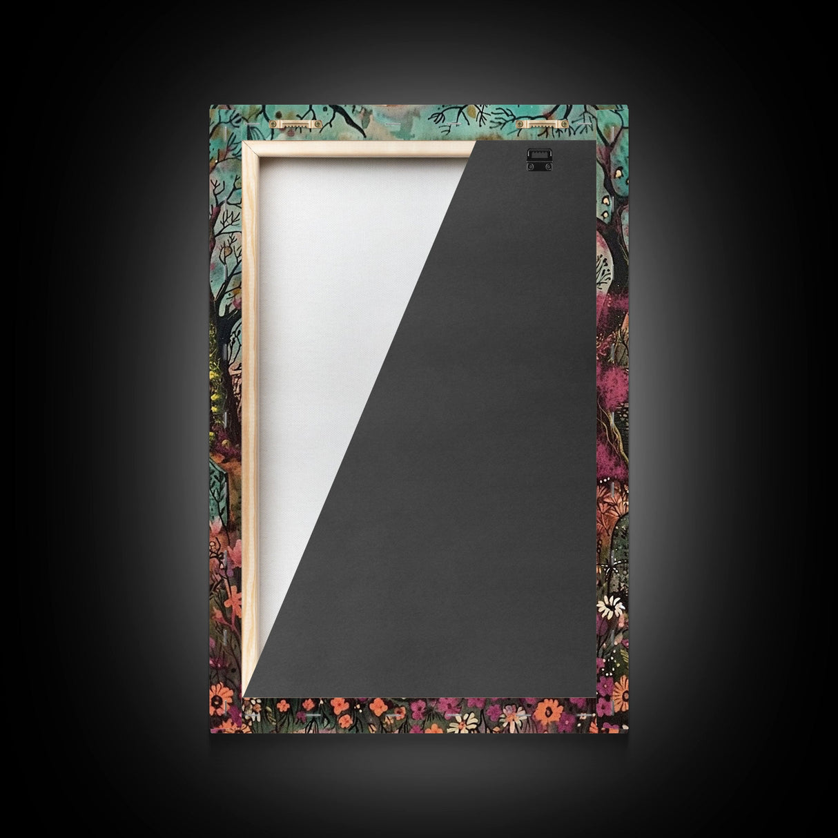 Haunted Churchyard Framed Canvas Print, Halloween Art, Gothic Cemetery, Spooky Church, Haunted Scene, Eerie Moonlight, Halloween Decor