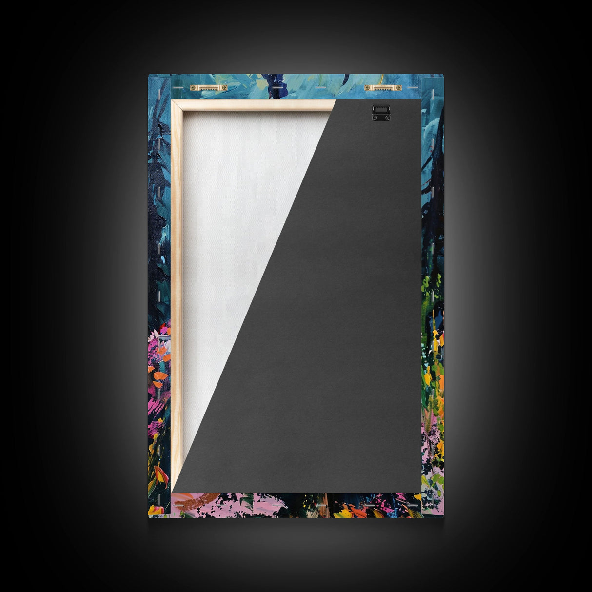 Haunted Path Framed Canvas Print, Halloween Wall Art, Spooky Walkway, Ghostly Forest, Haunted Trees, Gothic Decor, Fall Decoration