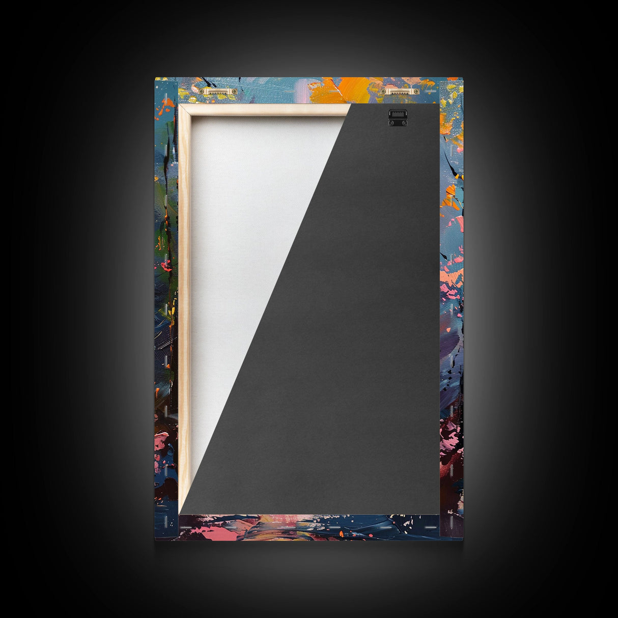 Eerie Moonlit Cemetery Framed Canvas Print, Halloween, Haunted Graveyard Wall Art, Gothic Horror Decor, Spooky Artwork, Framed Canvas Print