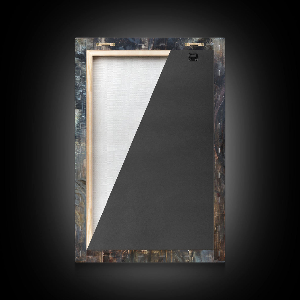 Half Witch Half Wolf, Double Exposure, Unique Halloween Art Framed Canvas Print, Halloween Products, Spooky Witch Poster Art