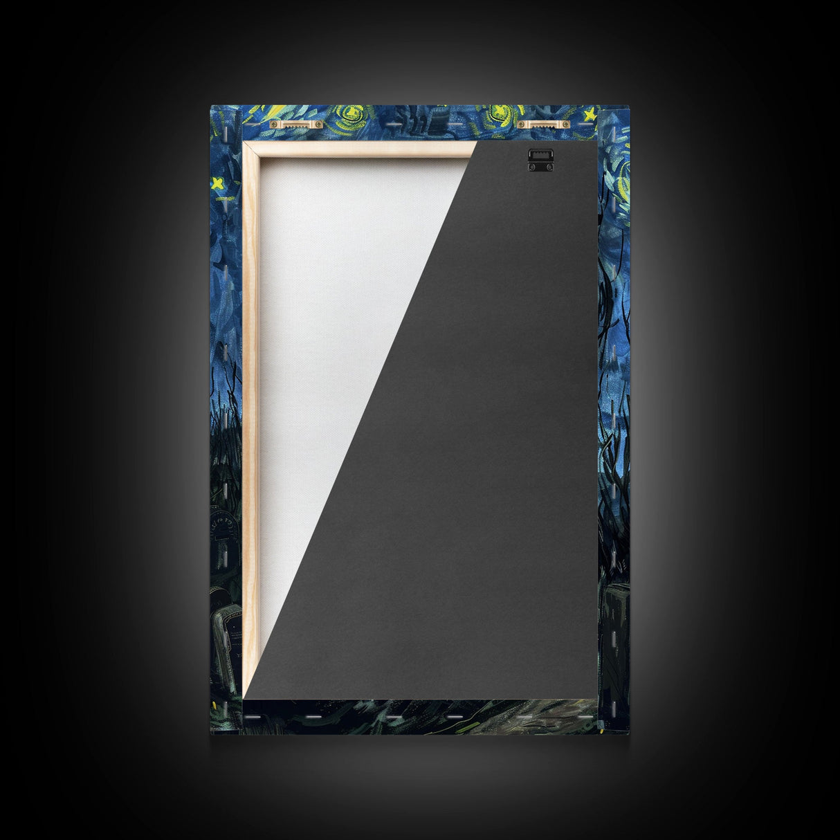 Gothic Graveyard Framed Canvas Print, Halloween Wall Art, Haunted Cemetery Art, Spooky Night Decor, Halloween Home Decor, Horror Art